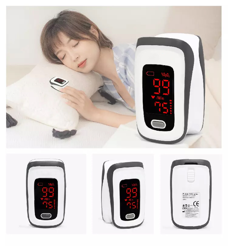 Oximeter Pulse Digital Fingertip (#JPD-500E) HD LED Screen Pulse Rate, SpO2 Adult, Adolescent AAAx2 Battery , storage bag, user manual, by Pain Management Technologies  ID PO-500
